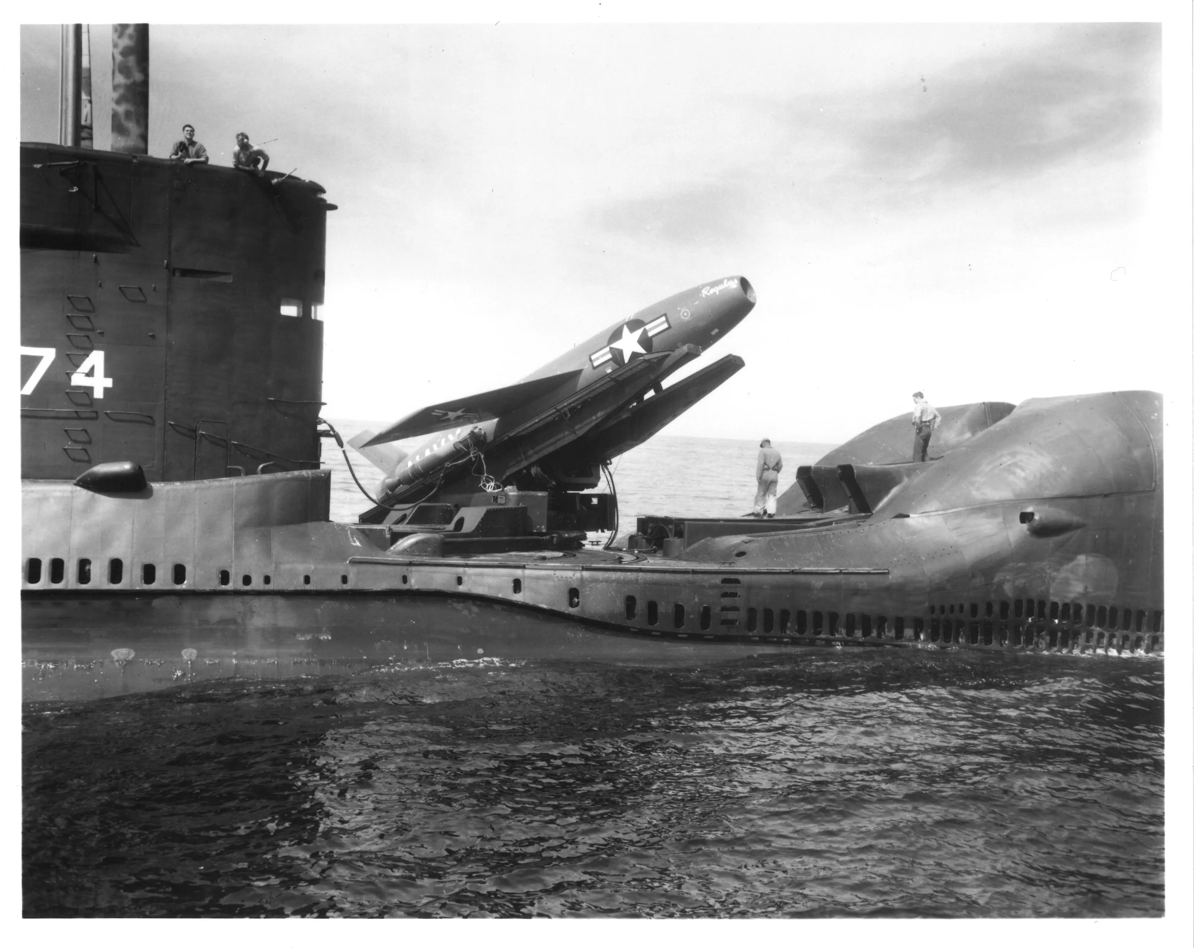 Regulus I Missile Positioned on USS Grayback